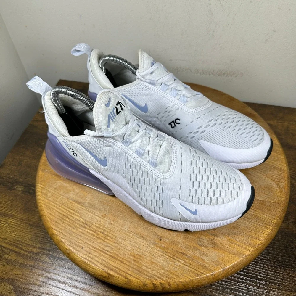 Nike Air Max 270 Womens White Light Violet Sneakers AH6789-121 Size 10